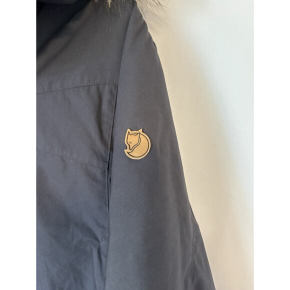 Fjallraven Luhkka Coat Jacket XS Poncho Womens Black Hood Insulated - Picture 14 of 16